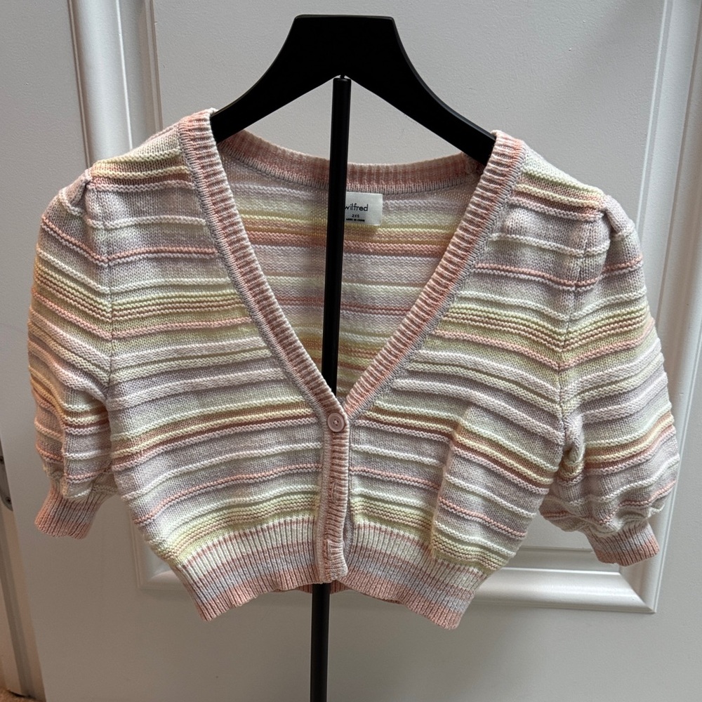 Wilfred Pastel Striped Button-Up Cardigan
